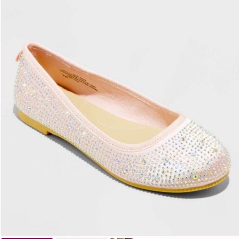 Kids' Lisa Ballet Flats - Cat & Jack™ Rhinestone Sparkle